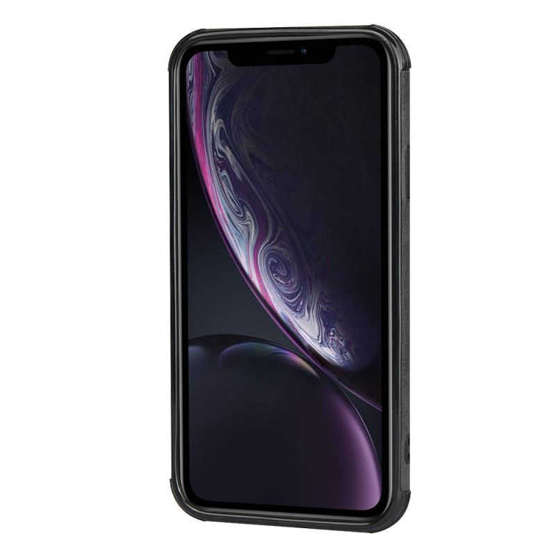 Deksel iPhone XR Svart Tofarget Dobbeltkortholder