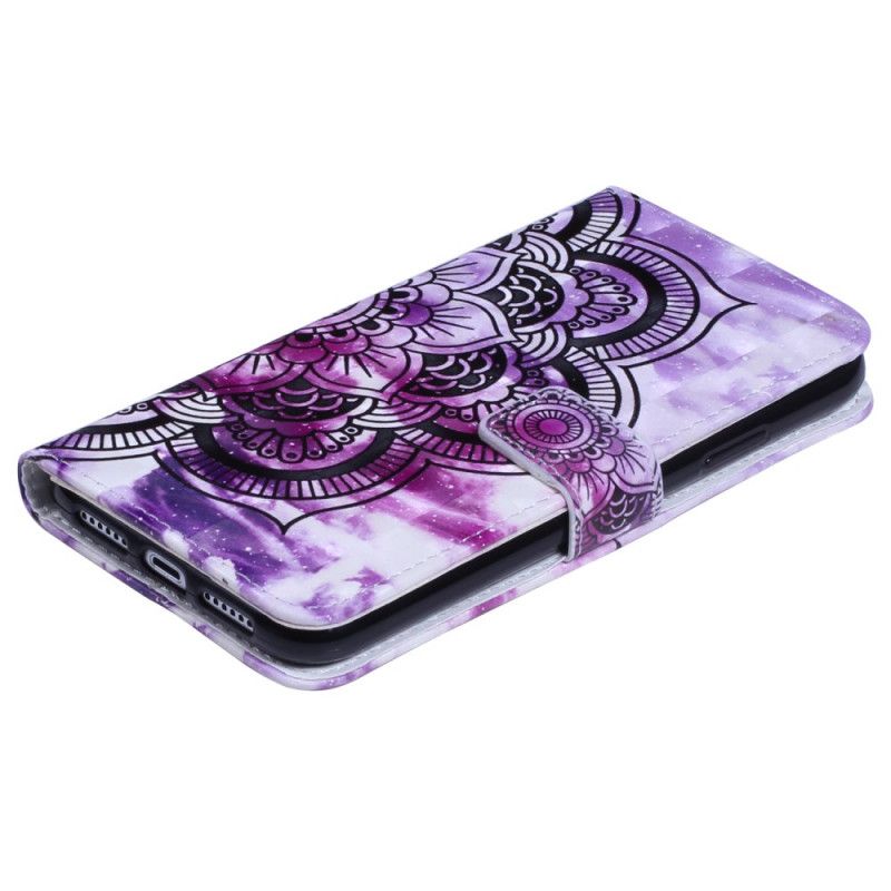 Folio Deksel iPhone XR Lilla Mandala Anti-fall