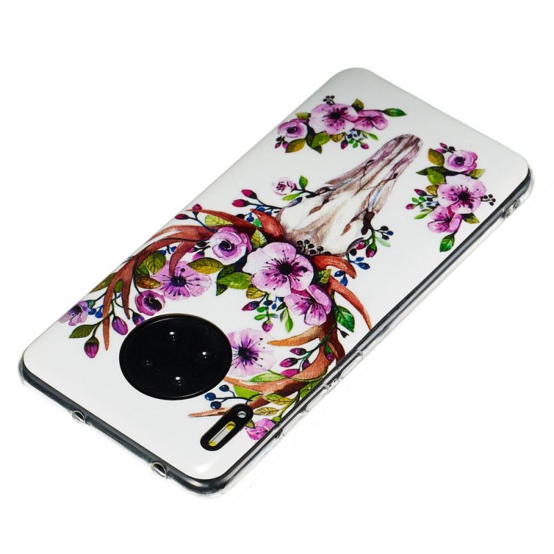 Deksel for Huawei Mate 30 Pro Fluorescerende Blomsterelg