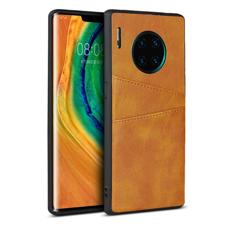 Deksel for Huawei Mate 30 Pro Svart Dobbeltkortholder I Skinntekstur