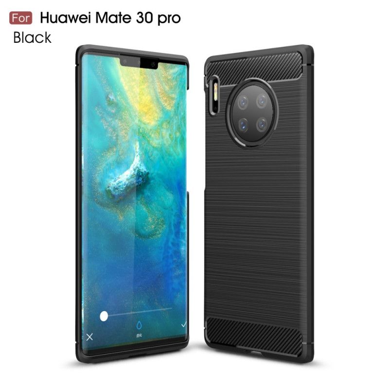 Deksel Huawei Mate 30 Pro Svart Børstet Karbonfiber Anti-fall