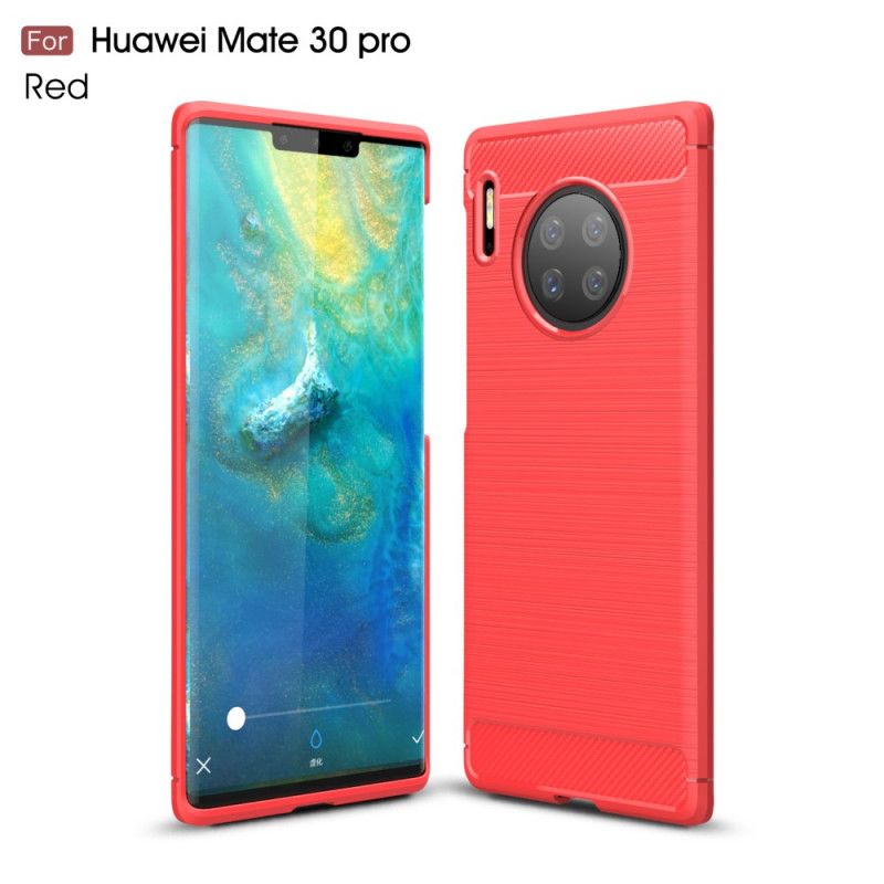 Deksel Huawei Mate 30 Pro Svart Børstet Karbonfiber Anti-fall