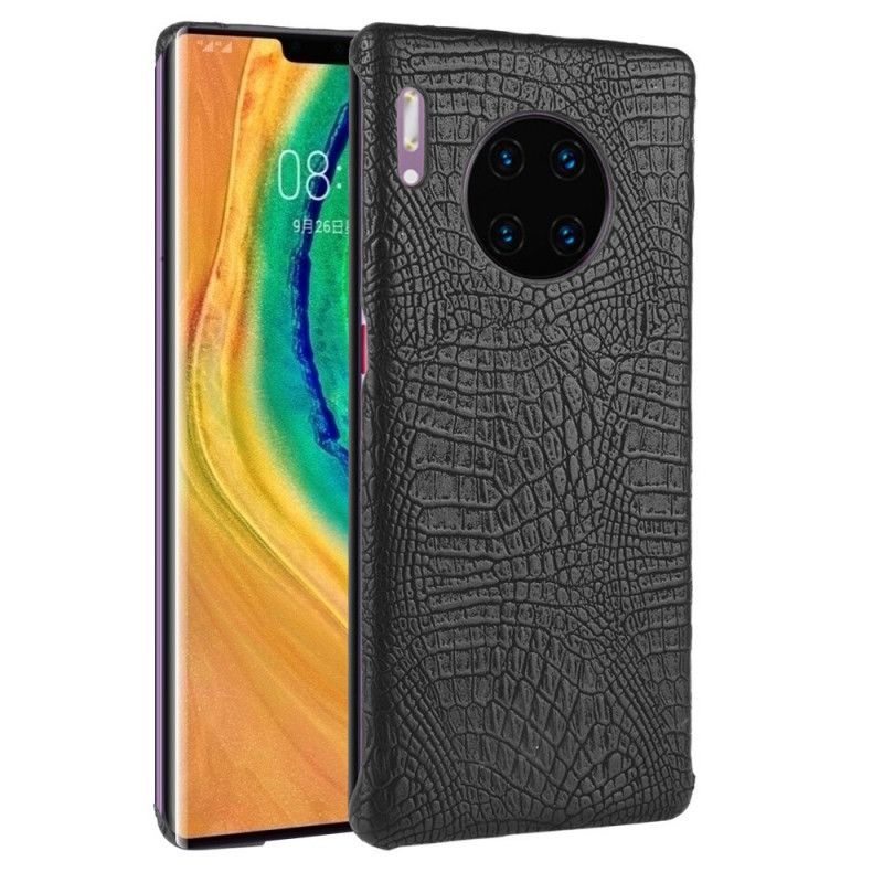 Deksel Huawei Mate 30 Pro Svart Krokodillehudstil Beskyttelse