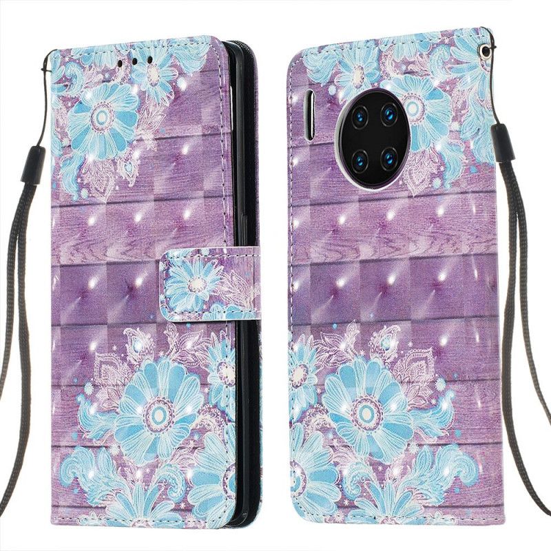 Folio Deksel Huawei Mate 30 Pro Blå Blomster