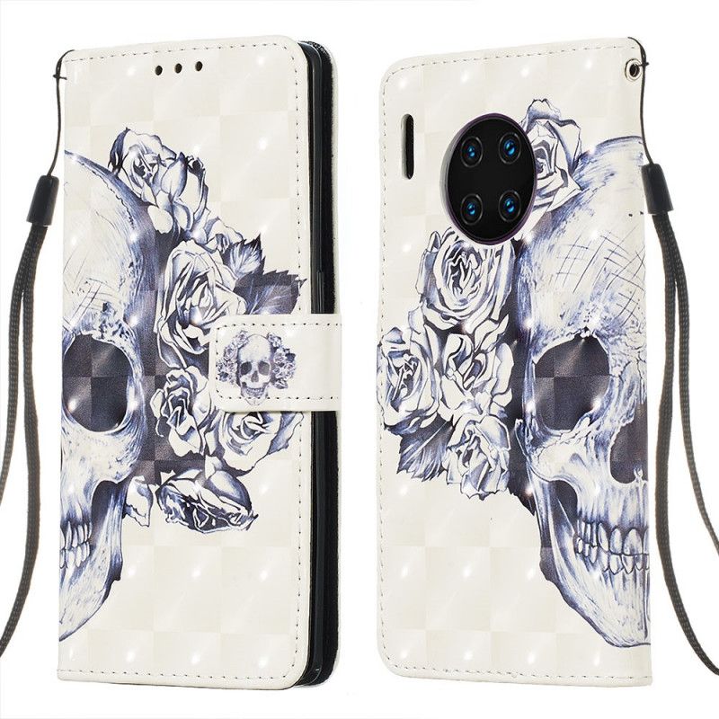 Folio Deksel Huawei Mate 30 Pro Blomsterhodeskalle Anti-fall