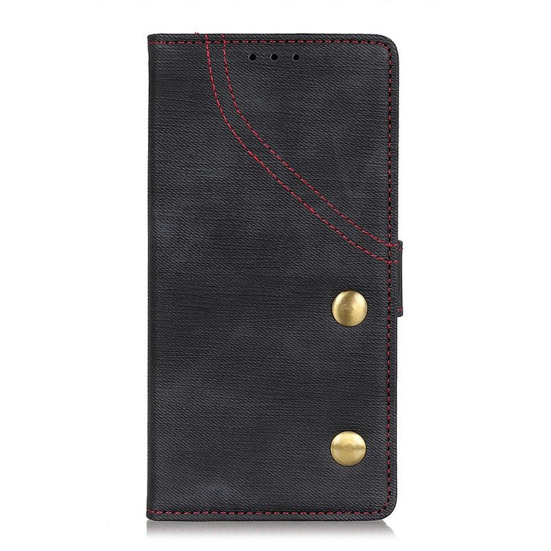 Folio Deksel Huawei Mate 30 Pro Svart Jeans-Knapper