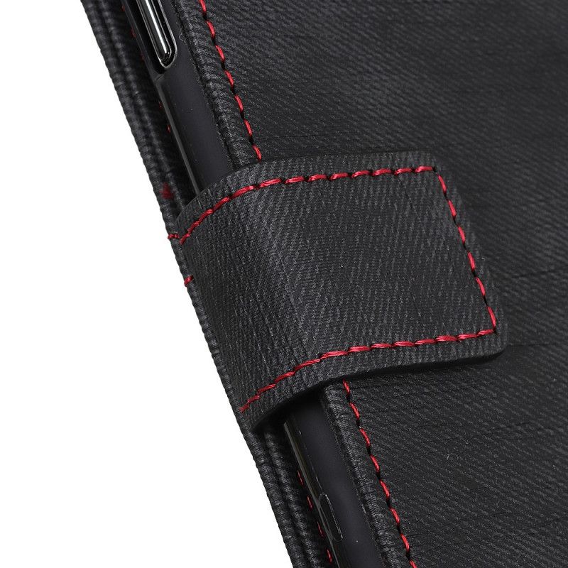 Folio Deksel Huawei Mate 30 Pro Svart Jeans-Knapper