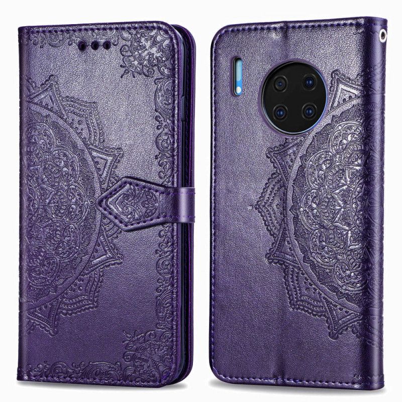 Folio Deksel Huawei Mate 30 Pro Svart Middelaldrende Mandala