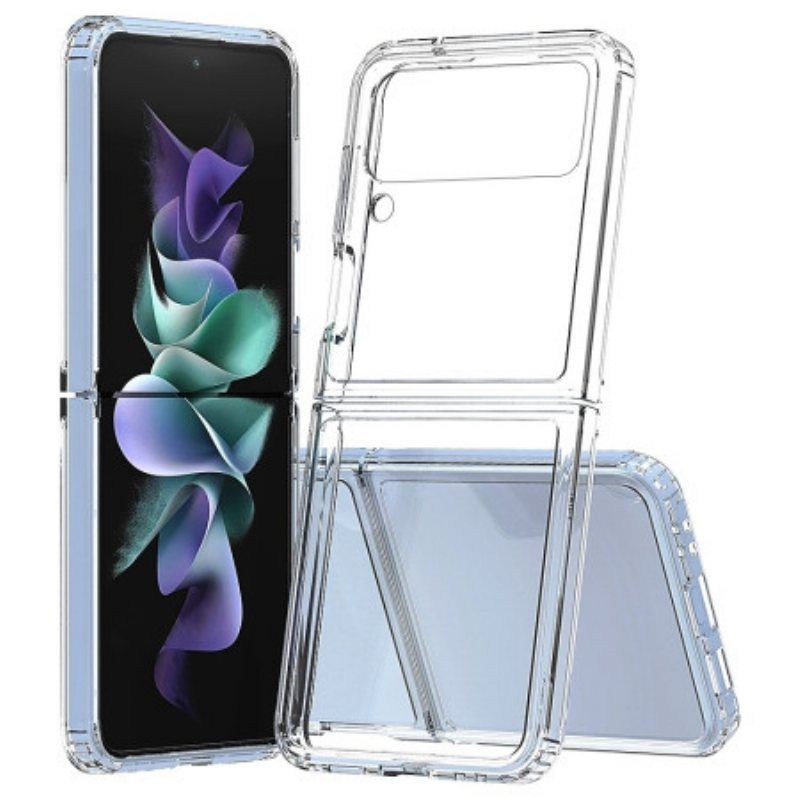 Deksel Til Samsung Galaxy Z Flip 4 Folio Deksel Transparent Forsterket Kontur