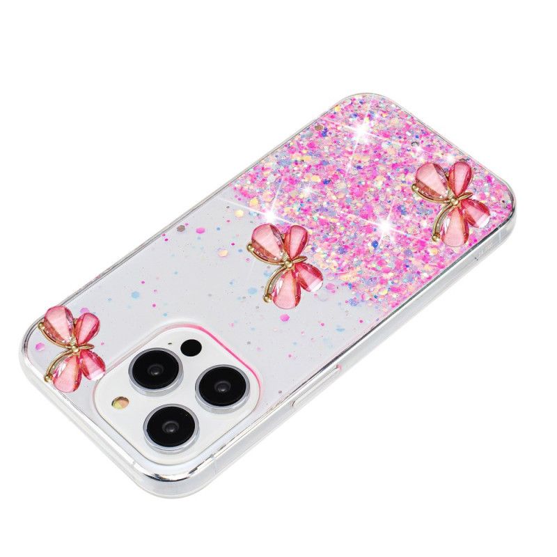 Deksel iPhone 16 Pro Max 3d Butterflies Lyseffekt Beskyttelse Deksel