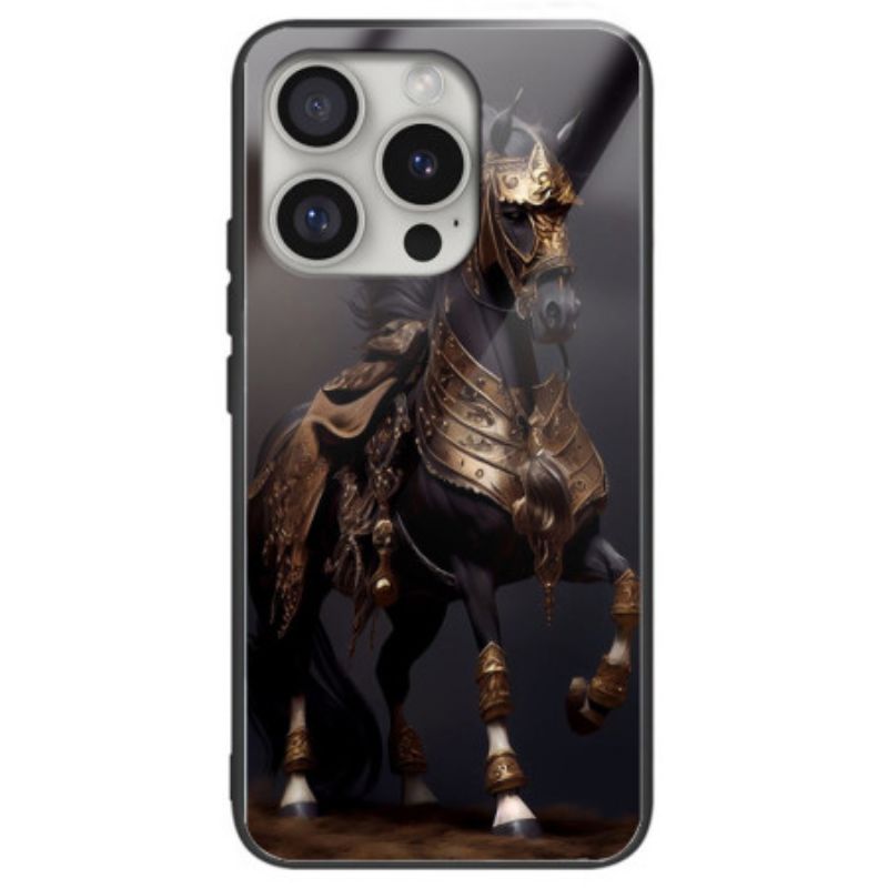 Deksel iPhone 16 Pro Max Maskert Hest Herdet Glass