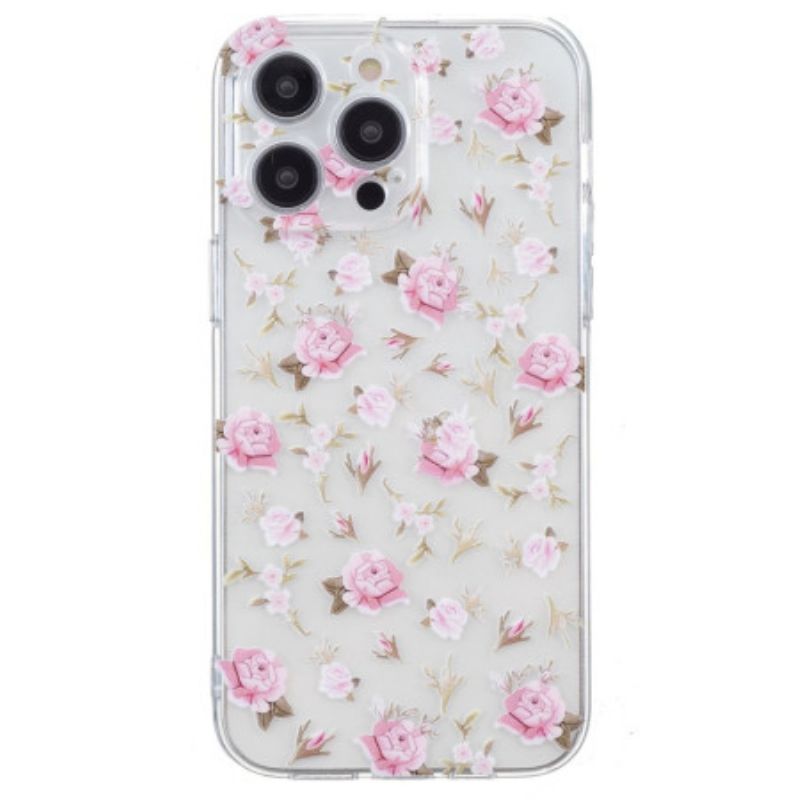 Deksel iPhone 16 Pro Max Mobildeksel Rosa Blomstermønster