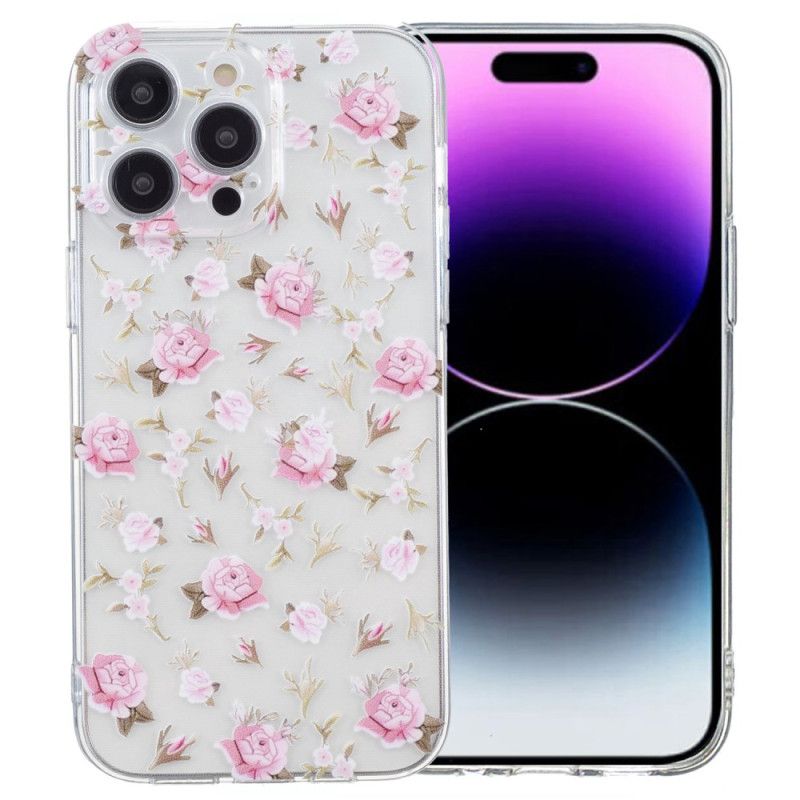 Deksel iPhone 16 Pro Max Mobildeksel Rosa Blomstermønster