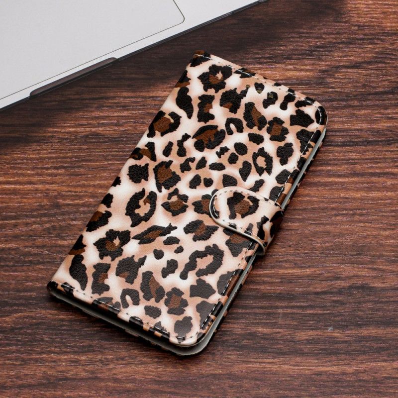 Folio Deksel iPhone 16 Pro Max Leopardmønster Med Stropp