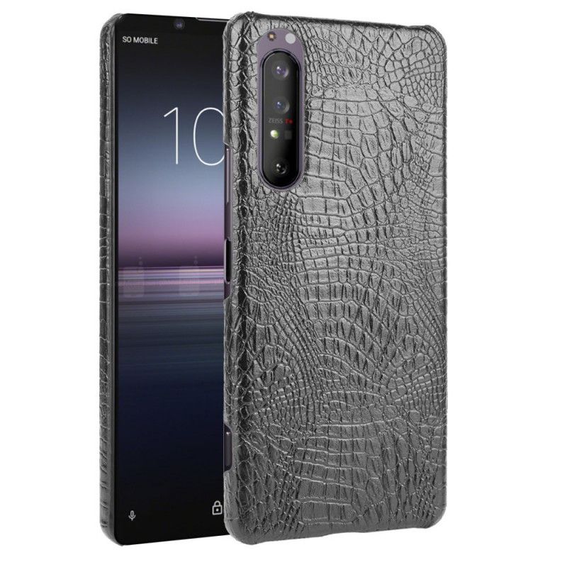 Deksel Sony Xperia 1 II Svart Krokodillehudeffekt