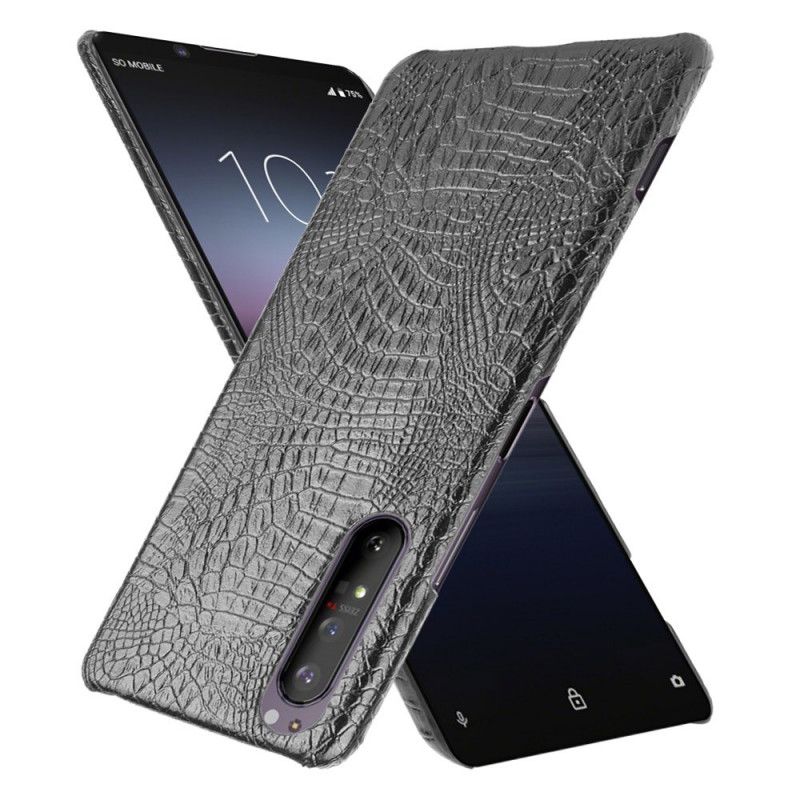 Deksel Sony Xperia 1 II Svart Krokodillehudeffekt