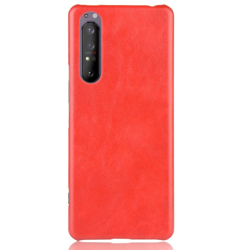 Deksel Sony Xperia 1 II Svart Litchi-Skinneffekt Anti-fall