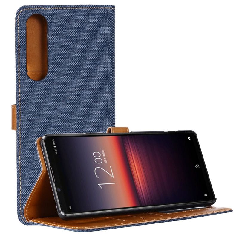 Folio Deksel for Sony Xperia 1 II Svart Oxford Stoff