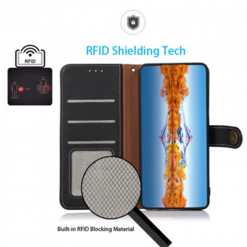 Folio Deksel Oppo Reno 6 Pro 5g Leather Khazneh Rfid Beskyttelse Deksel