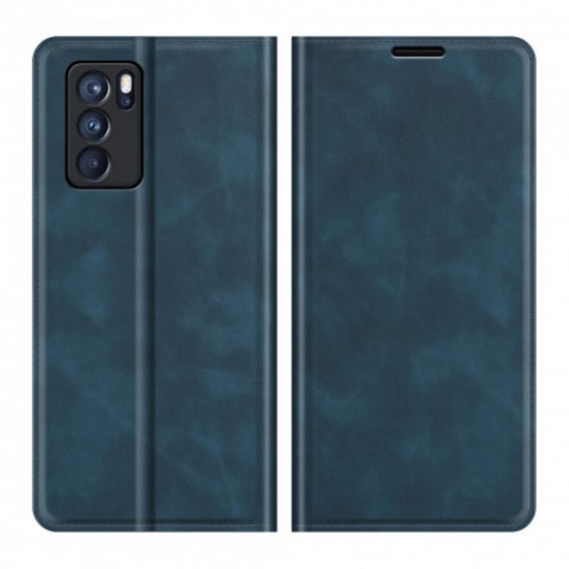 Folio Deksel Oppo Reno 6 Pro 5g Mykt Skinneffekt Beskyttelse Deksel