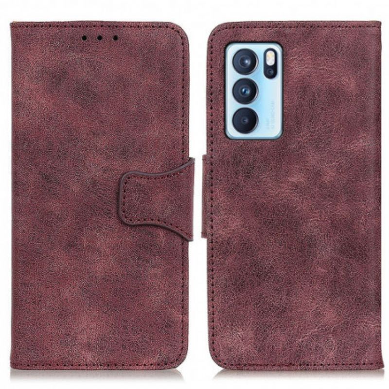 Folio Deksel Oppo Reno 6 Pro 5g Vintage Split Leather Beskyttelse Deksel