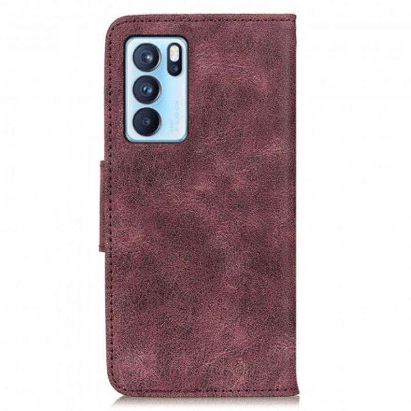 Folio Deksel Oppo Reno 6 Pro 5g Vintage Split Leather Beskyttelse Deksel