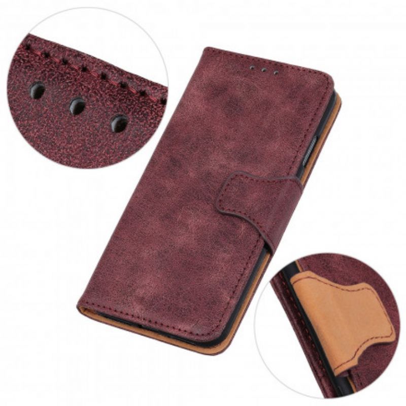 Folio Deksel Oppo Reno 6 Pro 5g Vintage Split Leather Beskyttelse Deksel