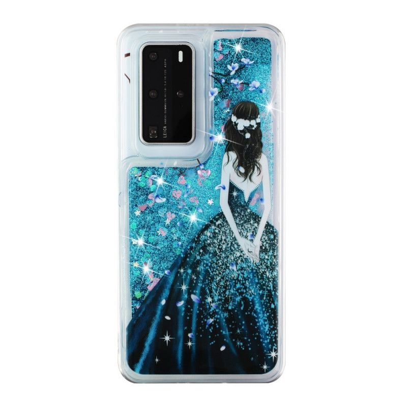 Deksel for Huawei P40 Pro Kvinne Med Glitter