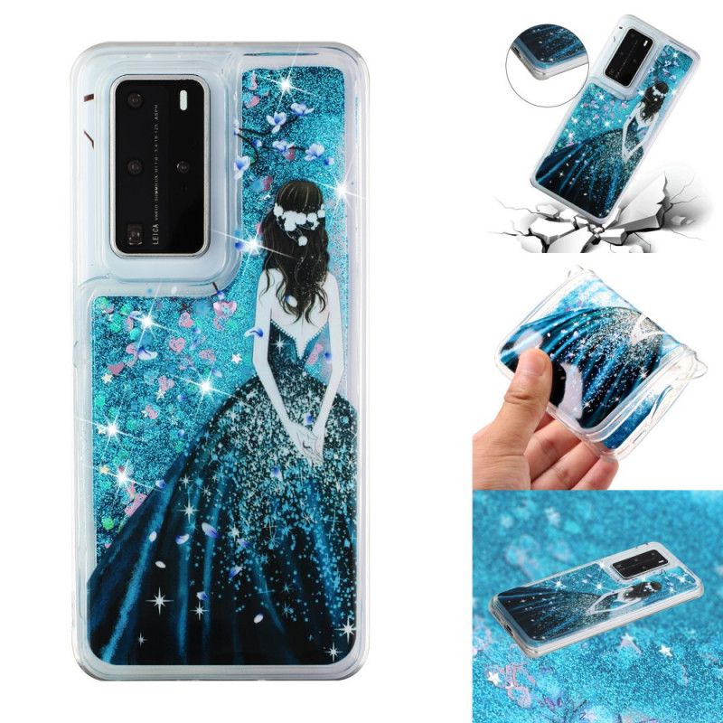 Deksel for Huawei P40 Pro Kvinne Med Glitter