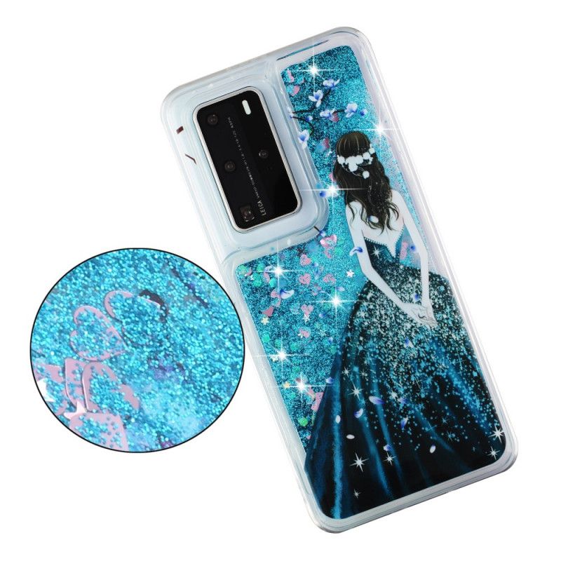 Deksel for Huawei P40 Pro Kvinne Med Glitter