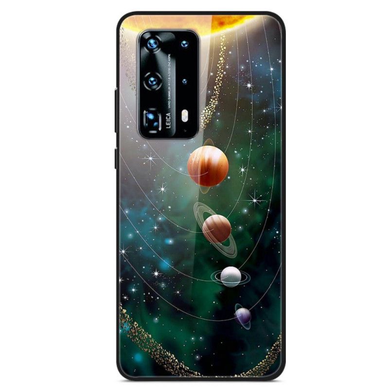 Deksel for Huawei P40 Pro Solsystemets Planet Herdet Glass