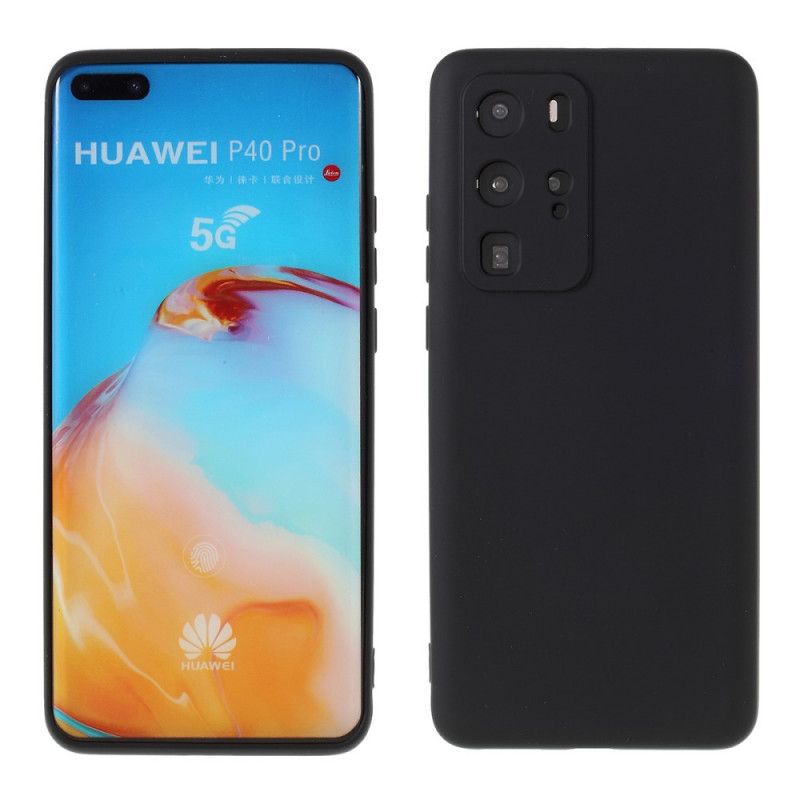 Deksel for Huawei P40 Pro Svart Flytende Silikon På X-Nivå