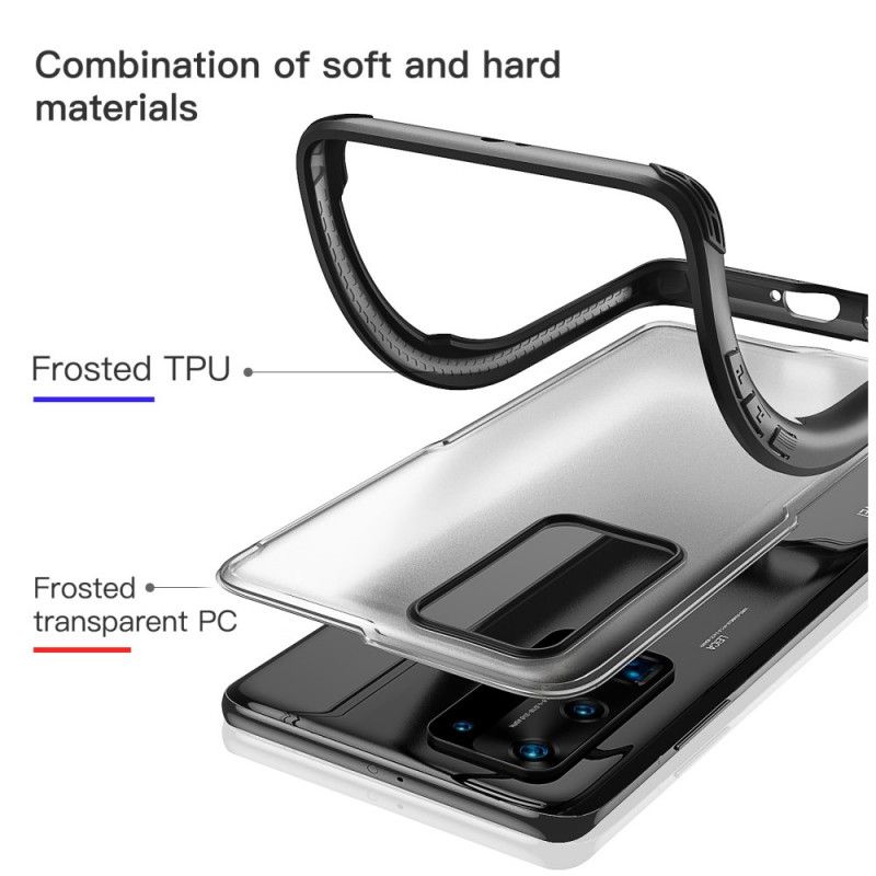 Deksel for Huawei P40 Pro Svart Hybrid Skråkantede Kanter