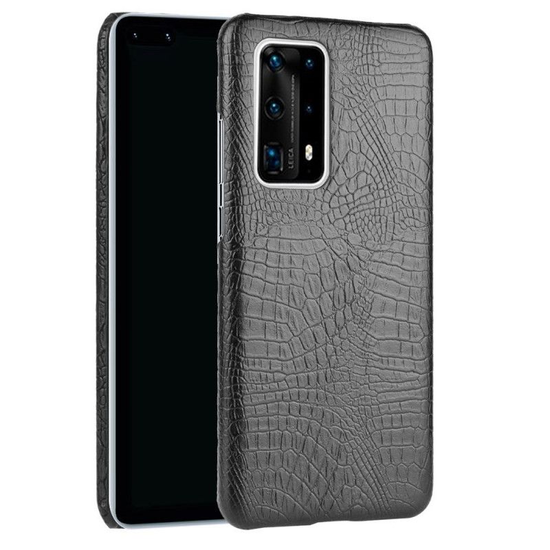 Deksel for Huawei P40 Pro Svart Krokodillehudeffekt