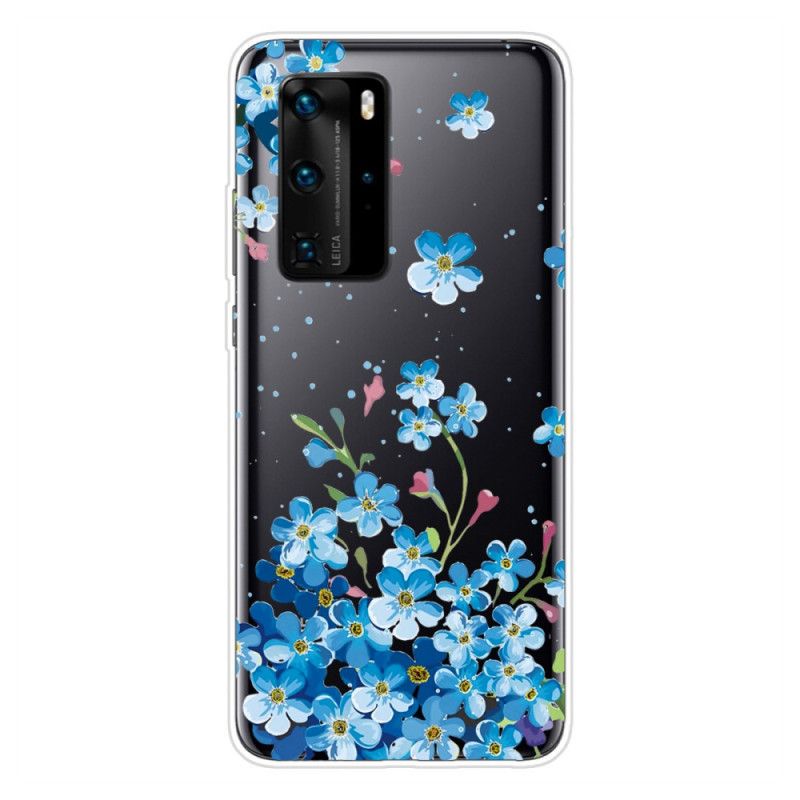 Deksel Huawei P40 Pro Bukett Med Blå Blomster Beskyttelse