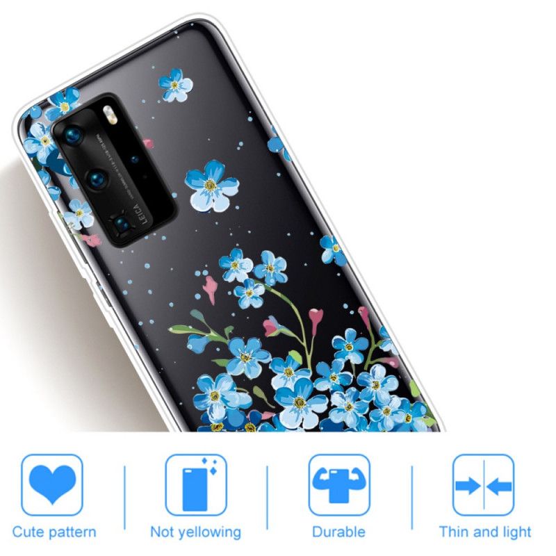 Deksel Huawei P40 Pro Bukett Med Blå Blomster Beskyttelse