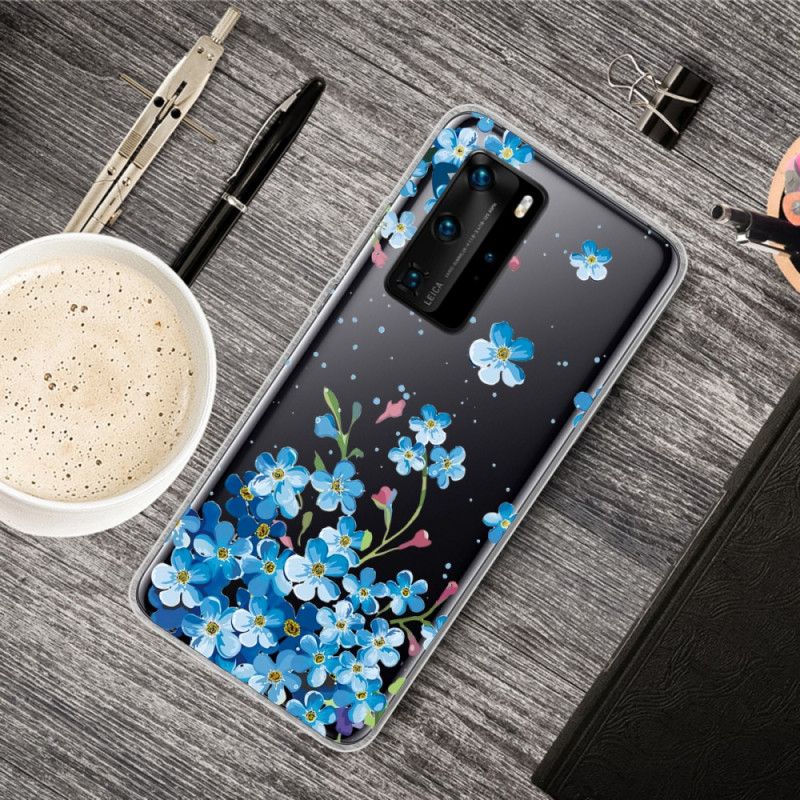 Deksel Huawei P40 Pro Bukett Med Blå Blomster Beskyttelse