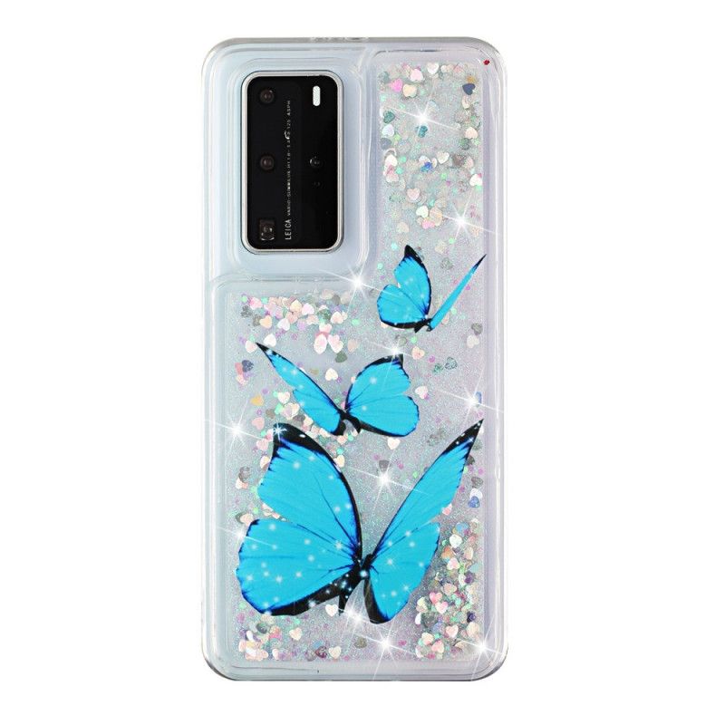 Deksel Huawei P40 Pro Flygende Glitter Sommerfugler