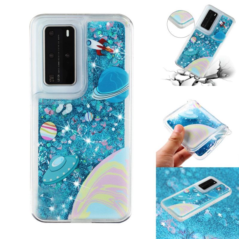 Deksel Huawei P40 Pro Glitterplass Anti-fall