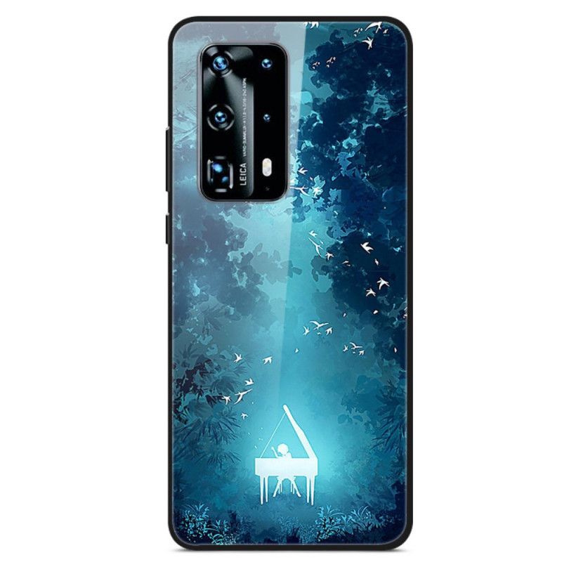 Deksel Huawei P40 Pro Mobildeksel Piano Herdet Glass Om Natten