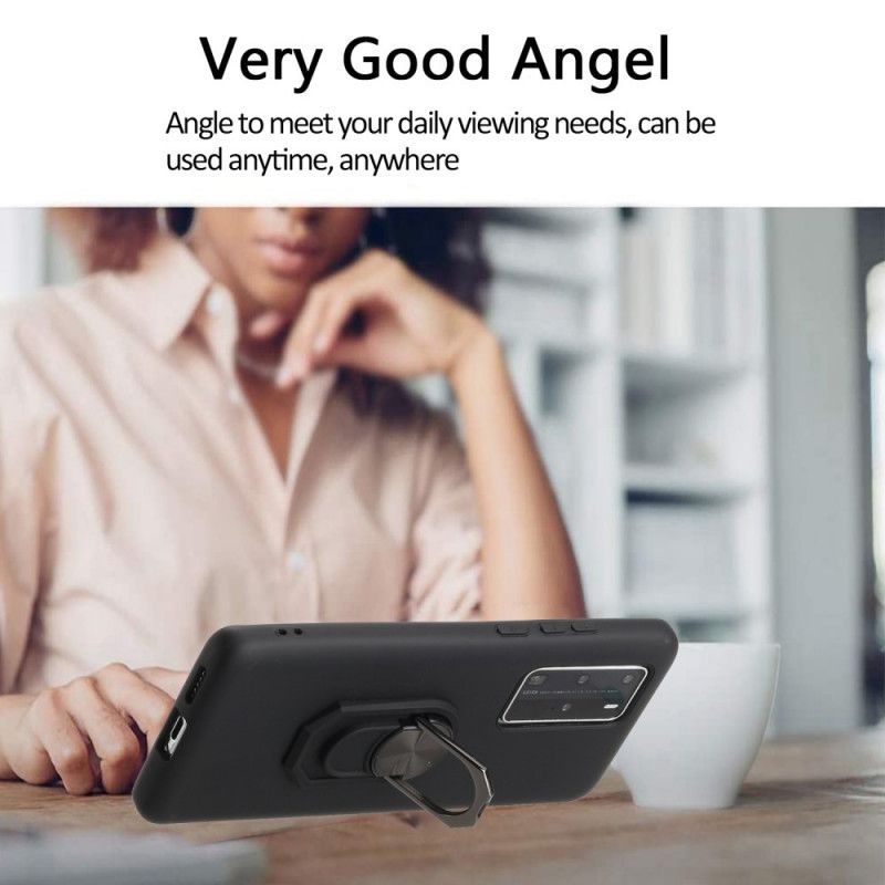 Deksel Huawei P40 Pro Svart Metallisert Ringstøtte
