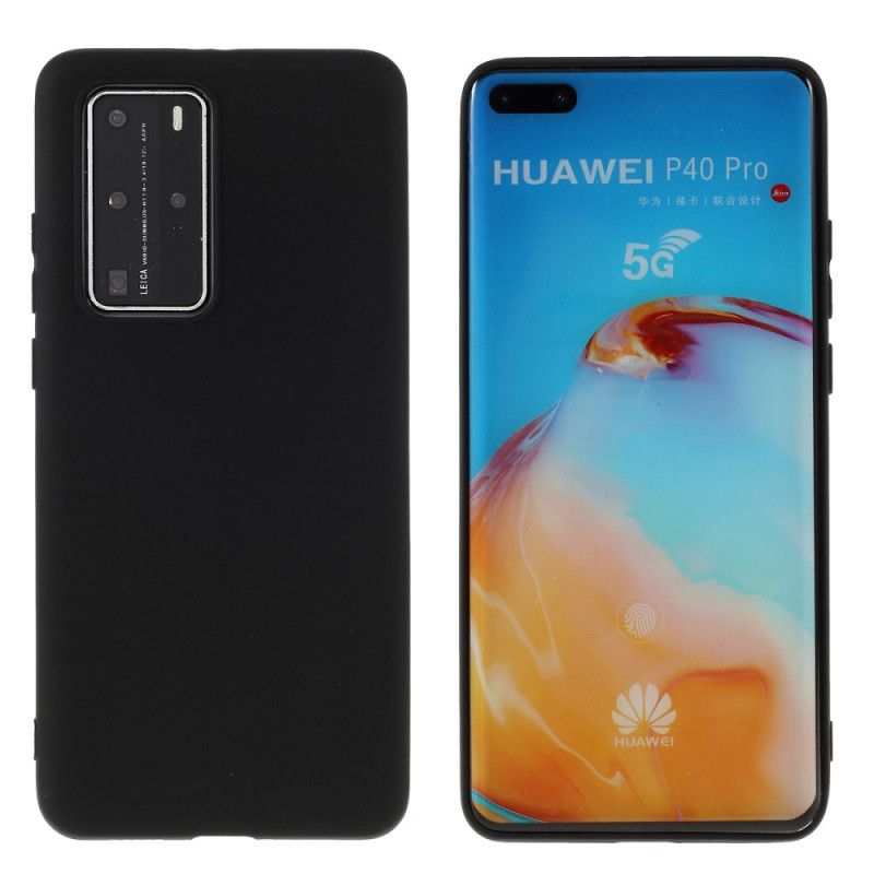 Deksel Huawei P40 Pro Svart Mobildeksel Frostet Silikon