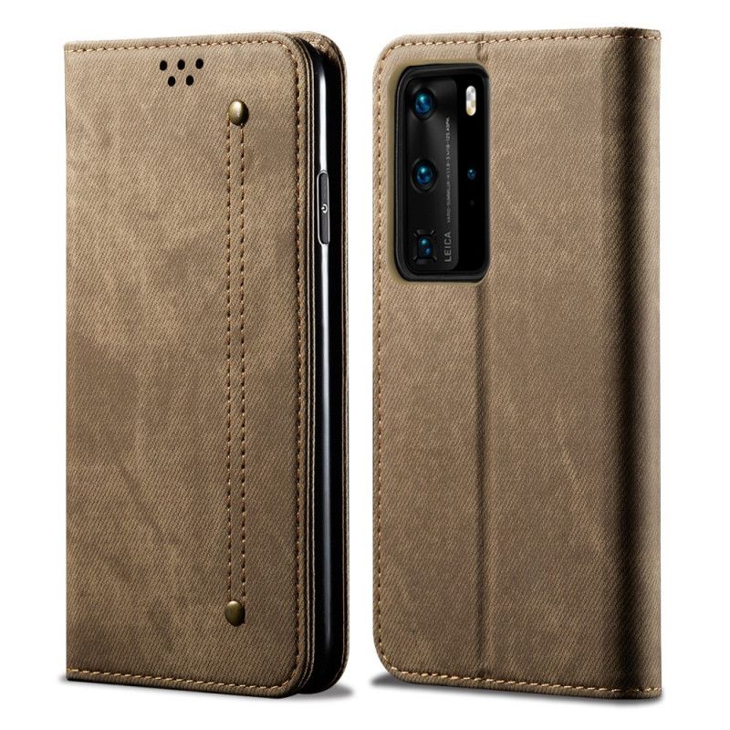 Folio Deksel for Huawei P40 Pro Jeans I Imitert Skinn