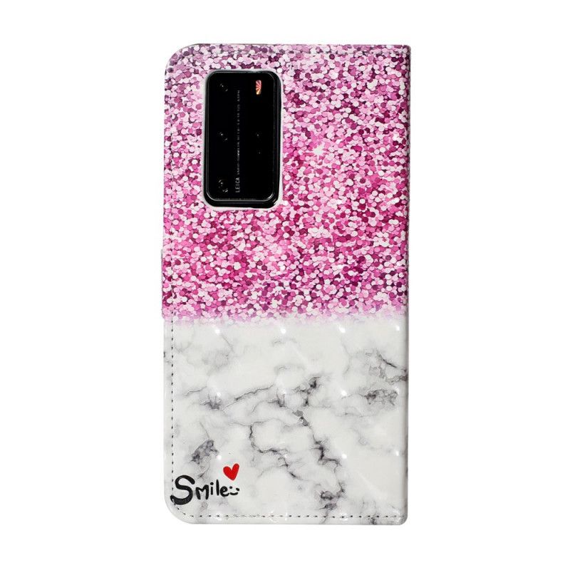 Folio Deksel Huawei P40 Pro Glittersmil