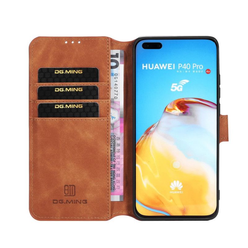 Folio Deksel Huawei P40 Pro Svart Retro Dg.Ming