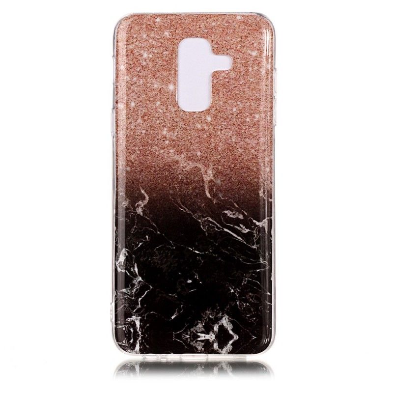 Deksel for Samsung Galaxy A6 Plus Svart Marmorglitter