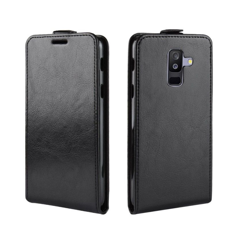 Folio Deksel for Samsung Galaxy A6 Plus Svart Sammenleggbar Skinneffekt