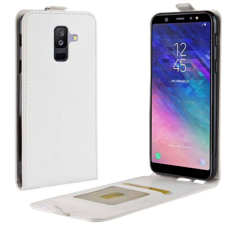 Folio Deksel for Samsung Galaxy A6 Plus Svart Sammenleggbar Skinneffekt