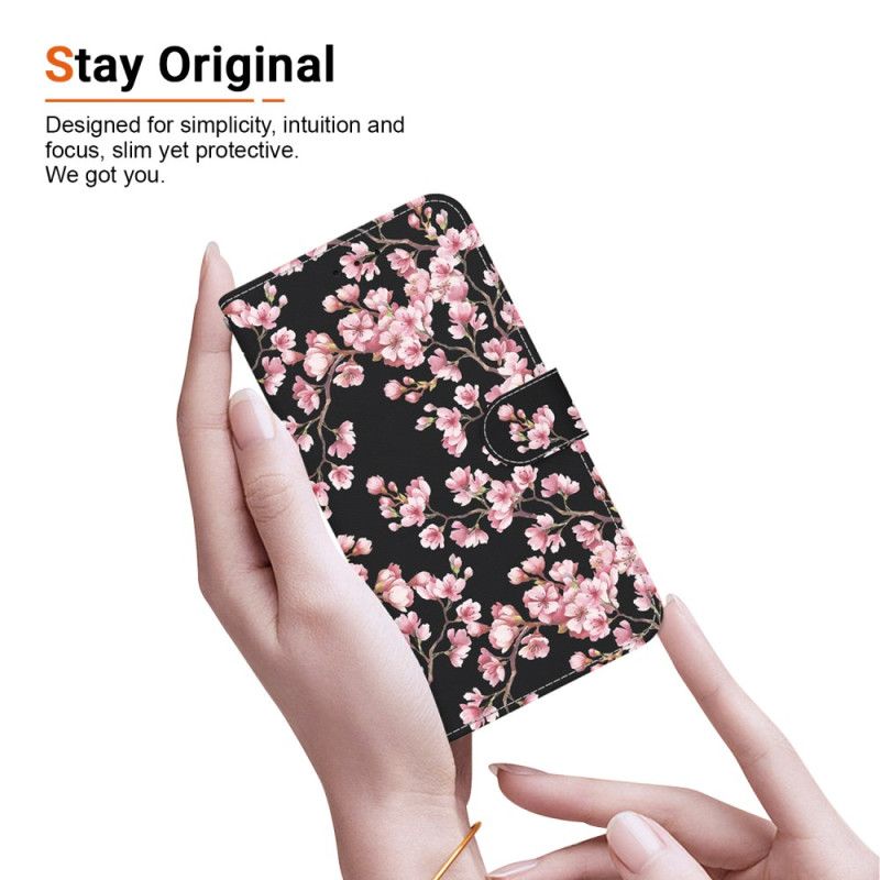 Folio Deksel Samsung Galaxy A16 5g Plommeblomster