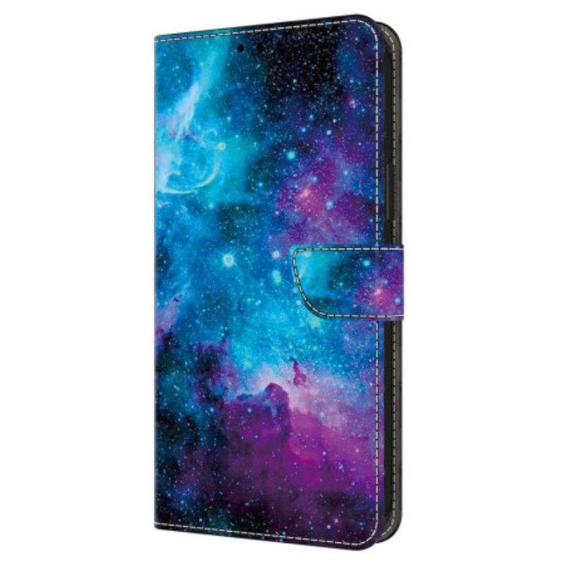 Lærdeksel Folio Deksel Samsung Galaxy A16 5g Mobildeksel Kosmisk Himmel